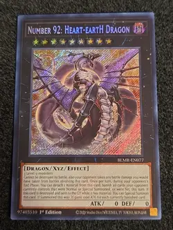 Yugioh Number 92: Heart-eartH Dragon BLMR-EN077 Secret Rare 1st Ed NM - Image 1