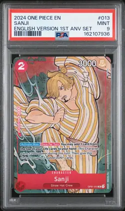 2024 ONE PIECE ENGLISH VERSION 1ST ANNIVERSARY SET #013 SANJI PSA 9 - Image 1