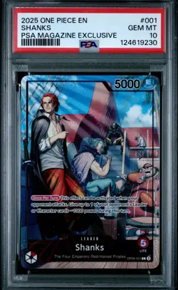 PSA 10 Shanks - 2025 One Piece EN PSA Magazine Exclusive #001 #1 OP09-001 - Image 1