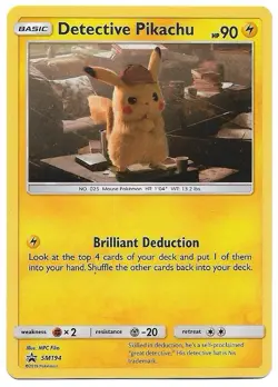 2019 POKEMON SM BLACK STAR PROMO SM170 DETECTIVE PIKACHU HOLO - Image 1