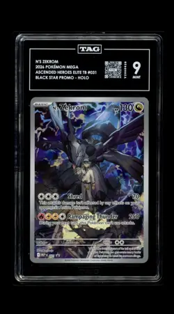 N'S ZEKROM 2026 POKEMON MEGA ASCENDED HEROES ETB #031 Promo Tag Mint 9 - Image 1
