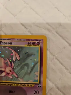 NM Espeon 1/75 Holo Pokemon Neo Discovery Unlimited Holo Card Vintage - Image 3