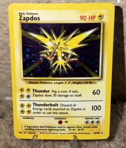 Zapdos 16/102 Holo Holo Rare Base Set Unlimited Pokemon Near Mint - Image 1