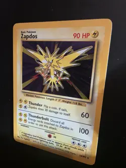 Pokemon TCG Zapdos Holo Rare Card 16/102 Base Set 1999 WOTC NM/LP Condition - Image 3