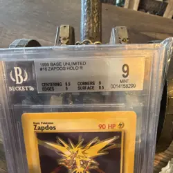 9 MINT BGS HOLO 1999 Pokemon Base Set Unlimited Zapdos Rare #16/102 - Image 2