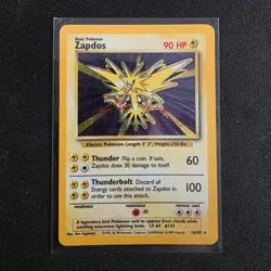 Zapdos 16/102 Holo Holo Rare Base Set Unlimited Pokemon TCG WOTC - Image 1