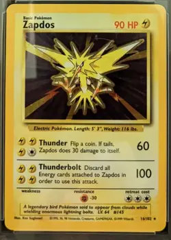 Zapdos 16/102 PSA 5 UNLIMITED #16 Holo Rare 1999 Pokemon Base Set - Image 3