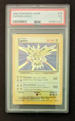 Zapdos 16/102 PSA 5 UNLIMITED #16 Holo Rare 1999 Pokemon Base Set - Image 4