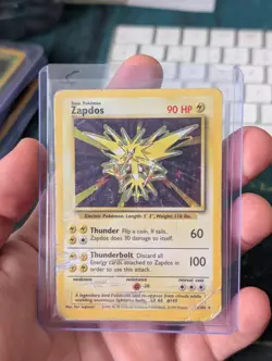 Pokemon TCG Zapdos Holo Rare Card Base Set 16/102 WOTC Heavy Played 1999 - Image 1