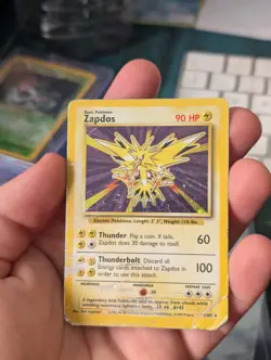 Pokemon TCG Zapdos Holo Rare Card Base Set 16/102 WOTC Heavy Played 1999 - Image 2