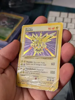 Pokemon TCG Zapdos Holo Rare Card Base Set 16/102 WOTC Heavy Played 1999 - Image 3