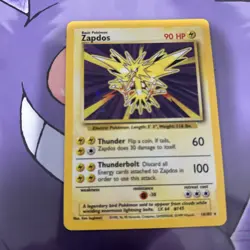 Zapdos 16/102 Holo Rare 1999 Base Set (Shadowless) Pokemon English WOTC HP - Image 1