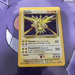 Zapdos 16/102 Holo Rare 1999 Base Set (Shadowless) Pokemon English WOTC HP - Image 2