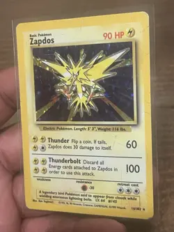 Pokemon Zapdos Base Set 16/102 Holo Rare HP Vintage WOTC - Image 2