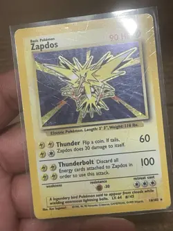 Pokemon Zapdos Base Set 16/102 Holo Rare HP Vintage WOTC - Image 3