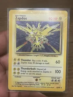 Pokemon Zapdos Base Set 16/102 Holo Rare HP Vintage WOTC - Image 4
