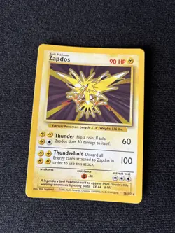 Pokemon TCG Zapdos Holo Rare Card Base Set 16/102 - Image 1