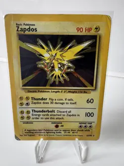Pokemon TCG Zapdos Base Set 16/102 Holo Unlimited Holo Rare - Image 1