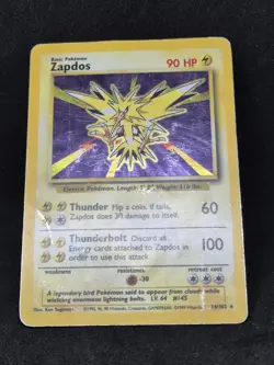 Pokemon TCG Zapdos Base Set 16/102 Holo Unlimited Holo Rare PLAYED - Image 2
