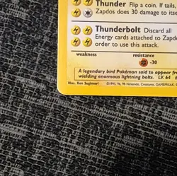 Pokemon TCG Base Set Zapdos 16/102 Holo Rare Holo 1999 English 90 HP Unlimited - Image 3