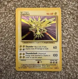 Zapdos 16/102 Base Set Holo Rare Unlimited 1999 English Pokemon TCG - Image 1