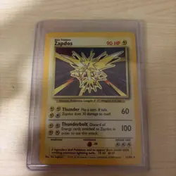 1999 Pokemon Zapdos 16/102 Holo Rare Base Set Unlimited WOTC Vintage LP - Image 1