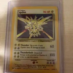 1999 Pokemon Zapdos 16/102 Holo Rare Base Set Unlimited WOTC Vintage LP - Image 5