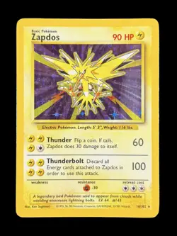 Pokemon TCG Zapdos 16/102 Base Set Holo Rare Unlimited WOTC Vintage - Image 1
