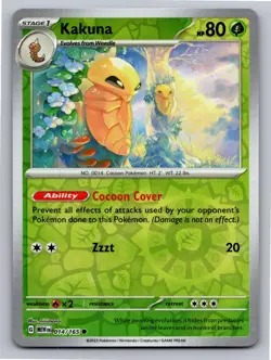 Kakuna 014/165 Common 151 Pokemon Reverse Holo Near Mint - Image 1