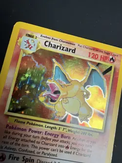 Pokemon Charizard 4/102 Base Set Holo Rare Card Vintage 1999 TCG MP - Image 3