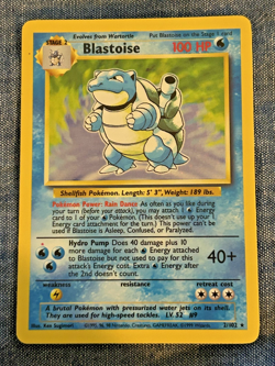 Wizards Pokemon TCG Base Set Blastoise 2/102 Rare Unlimited 100 HP EN - Image 1