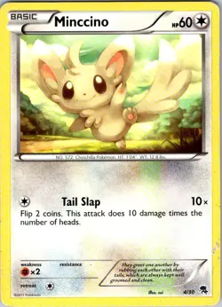 Minccino (#4) 4/30 Common BW Trainer Kit: Excadrill & Zoroark Pokemon LP - Image 1