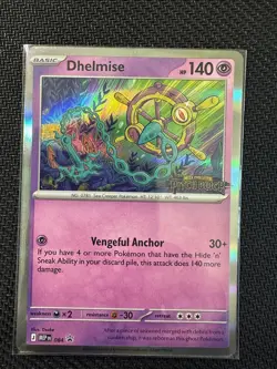 Dhelmise 084 MEP Pitch Black Build & Battle Promo Stamped Pokemon TCG LP - Image 1