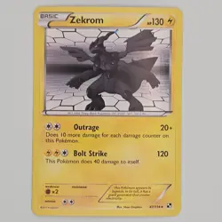 Zekrom Reverse Holo 47/114 BW Black & White Base Pokemon - Image 1