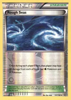 ROUGH SEAS 137/160 UNCOMMON PRIMAL CLASH POKEMON REVERSE HOLO NEAR MINT - Image 1