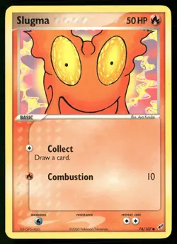 Pokemon Slugma Deoxys 74/107 Common Lightly Played - Image 1