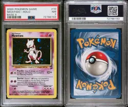 2000 Pokemon Base Set 2 Mewtwo Holo Rare 10/130 English PSA 7 - Image 3