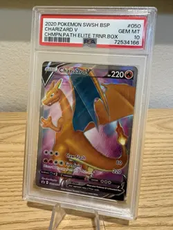 2020 Pokemon SWSH Champion's Path ETB #050 Charizard V PSA 10 GEM MT - Image 1