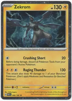 Zekrom Cosmos Holo #066/182 Pokemon Paradox Rift Black Star Promo Lightly Played - Image 1