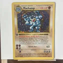 Machamp (Base Set Shadowless) 8/102 1st Edition Holo Rare POKEMON - Image 1