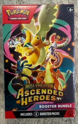 SEALED Pokemon TCG Mega Evolution Ascended Heroes Booster Box Bundle 6 Packs - Image 1