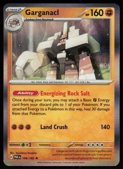 Garganacl 104/182 Rare Paradox Rift Pokemon Holo Near Mint - Image 1