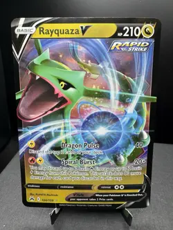 Pokemon TCG SWSH Crown Zenith Rayquaza V 100/159 Ultra Rare Holo NM! - Image 1