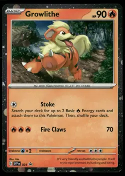Growlithe (Cosmos Holo) 024 Holo Promo Scarlet & Violet Promo Pokemon Holo NM - Image 1