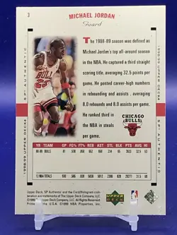 1998-99 Upper Deck SP Authentic #3 Michael Jordan Chicago Bulls - Image 2