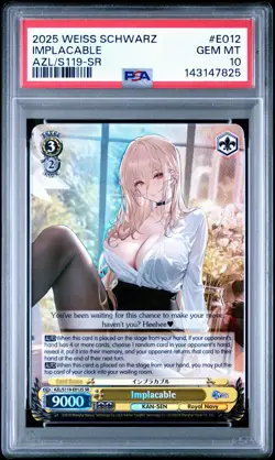 2025 WEISS SCHWARZ ENGLISH AZUR LANE VOL.2 SR #012 IMPLACABLE PSA 10 - Image 1