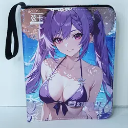 Keqing Eula Card Binder 3-Ring Anime Waifu Redemption 10 In Folder - Image 1