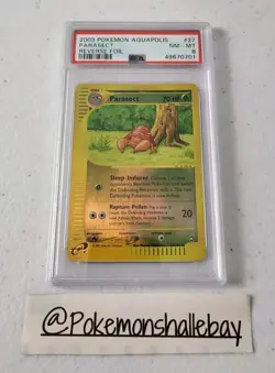 Parasect 27/147 - Aquapolis *PSA 8 - NM-MT* Reverse Holo Pokemon Card - Image 1