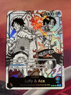 ST30-001 Luffy & Ace Leader Alternate Art Ships Fast 💨 NM One Piece Card - Image 1
