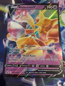 Pokemon TCG Alakazam V SWSH083 Holo Black Star Promo JUMBO Card NM/M - Image 1